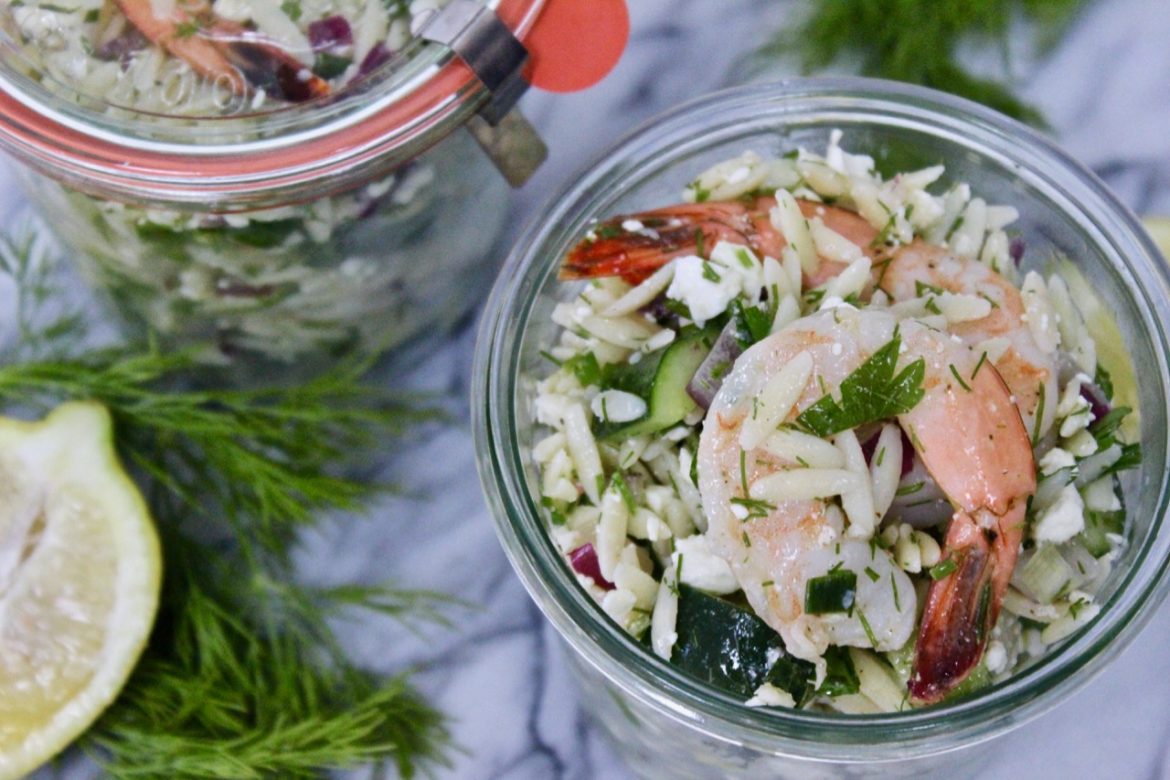 Greek Shrimp and Orzo Salad